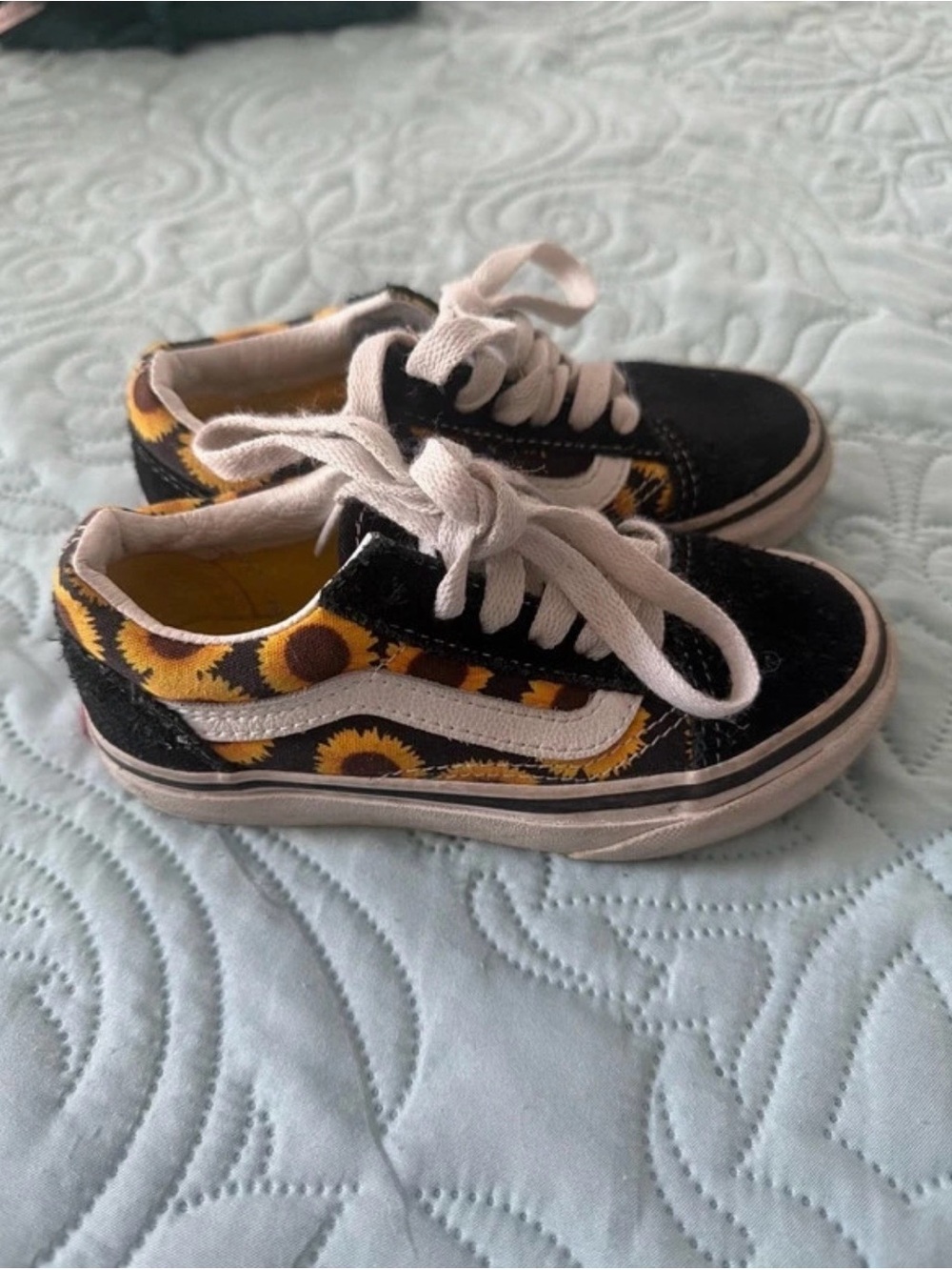 Vans Kids Black & Yellow Sunflower Skate Shoes